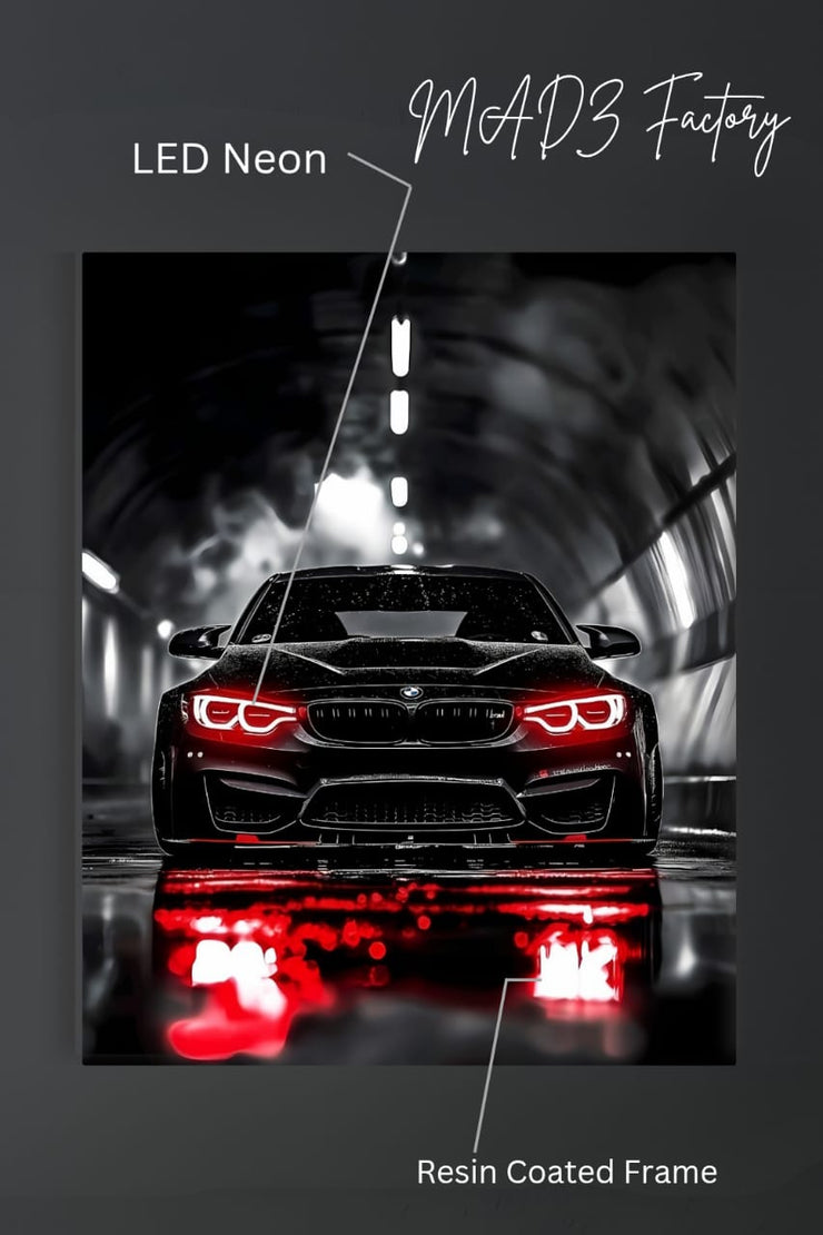 BMW M3 Front DRLs Red Light | Resin Neon Frame | 4k Premium