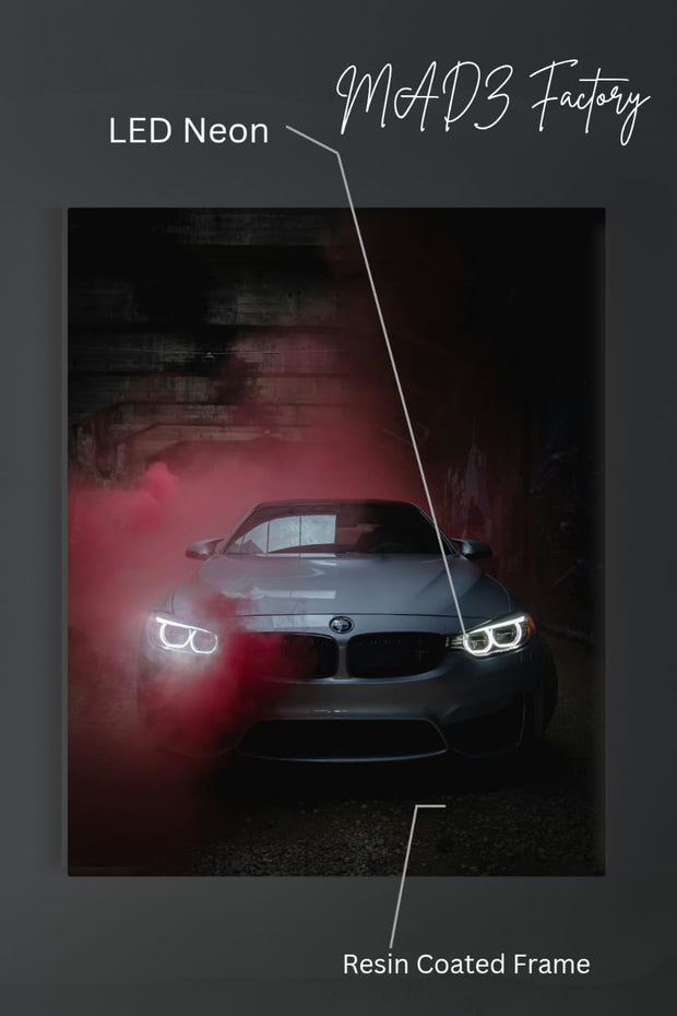 BMW M4 Front DRLs White Light | Resin Neon Frame | 4k Premium
