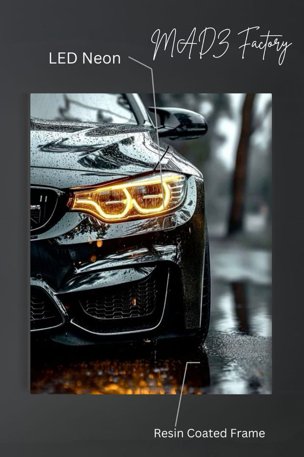 BMW M Series Front DRLs Yellow Light | Resin Neon Frame | 4k Premium