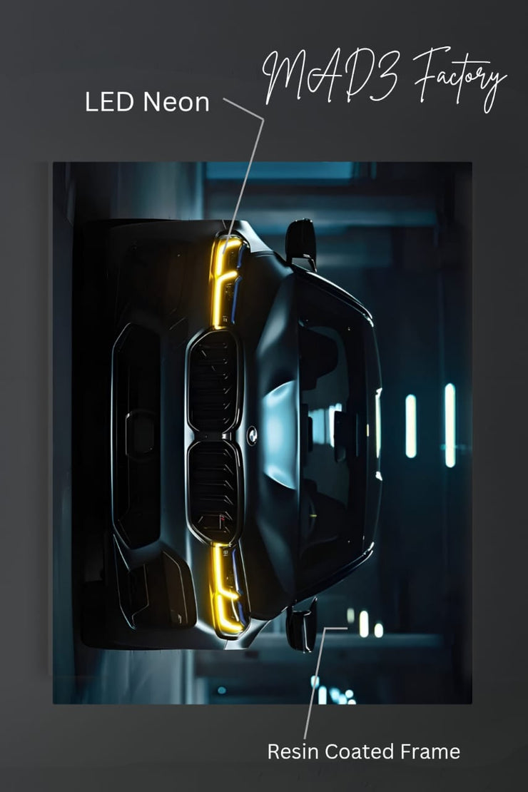 BMW M3 Front DRLs Yellow Light | Resin Neon Frame | 4k Premium