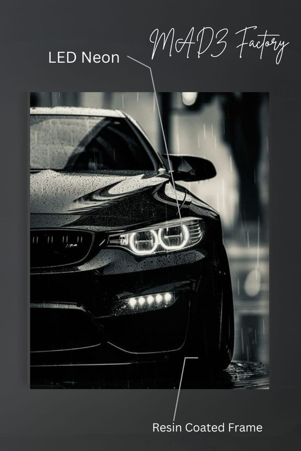 BMW M4 Front DRLs White Round Light  | Resin Neon Frame | 4k Premium