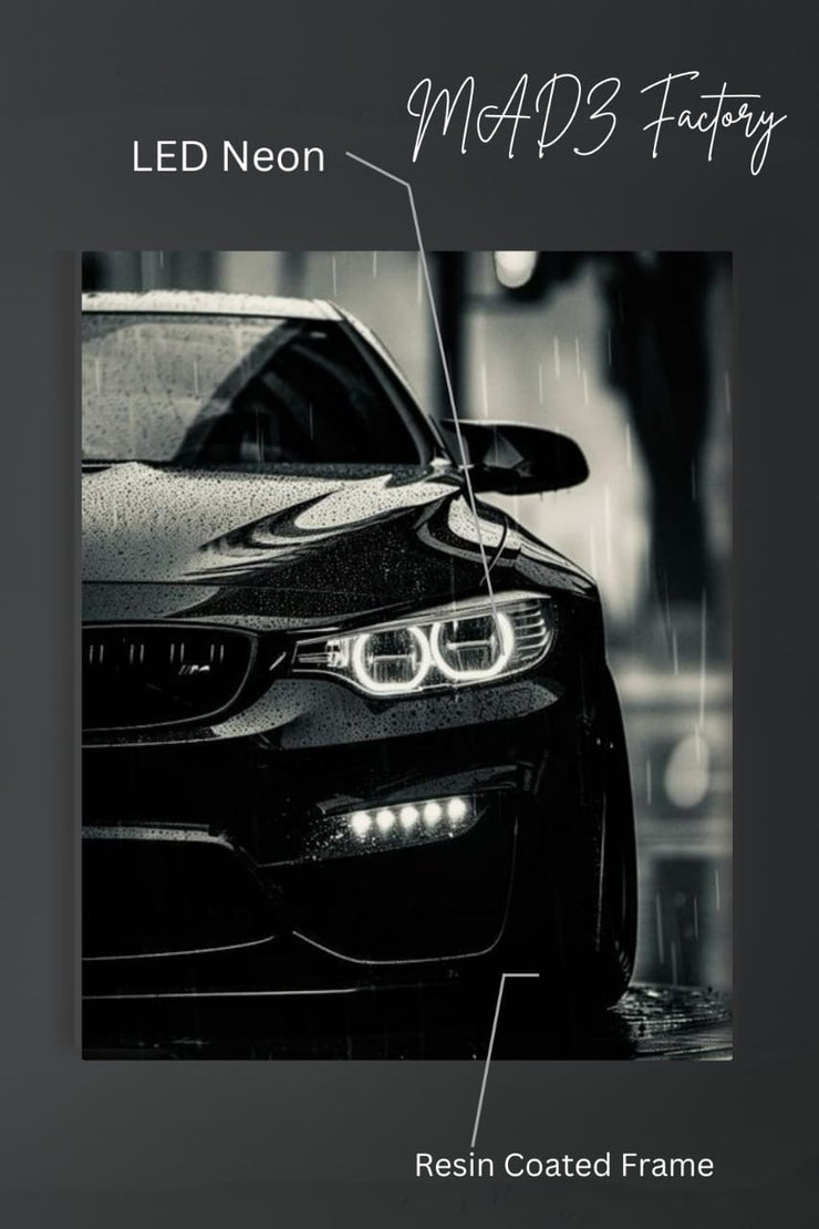BMW M4 Front DRLs White Round Light  | Resin Neon Frame | 4k Premium
