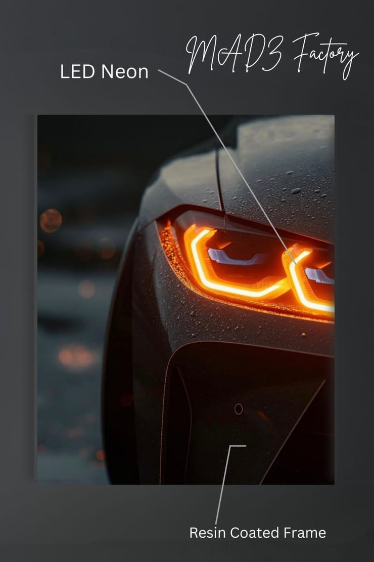 BMW M4 Front DRLs Yellow Light  | Resin Neon Frame | 4k Premium