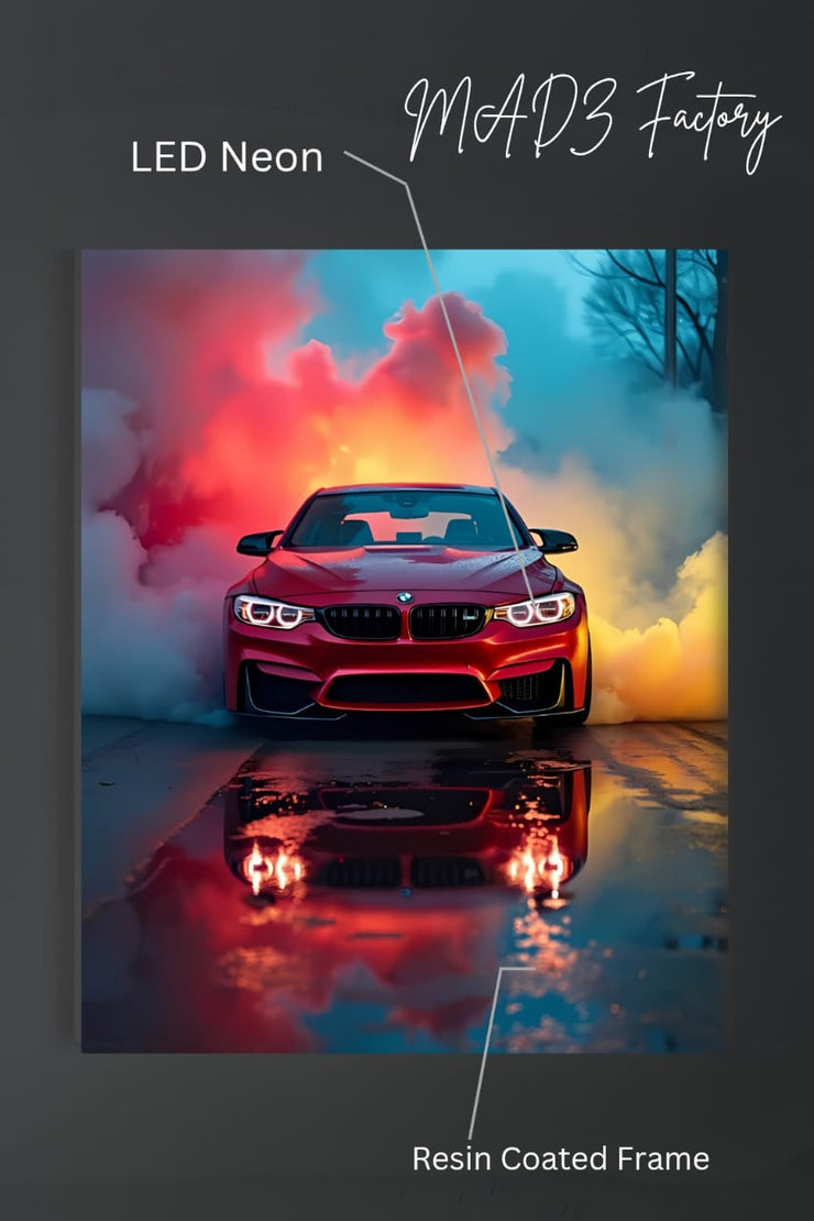 BMW M4 Front DRLs White Light | Resin Neon Frame | 4k Premium