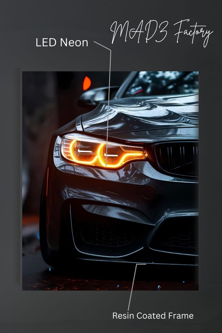 BMW M5 Front DRLs Yellow Light | Resin Neon Frame | 4k Premium