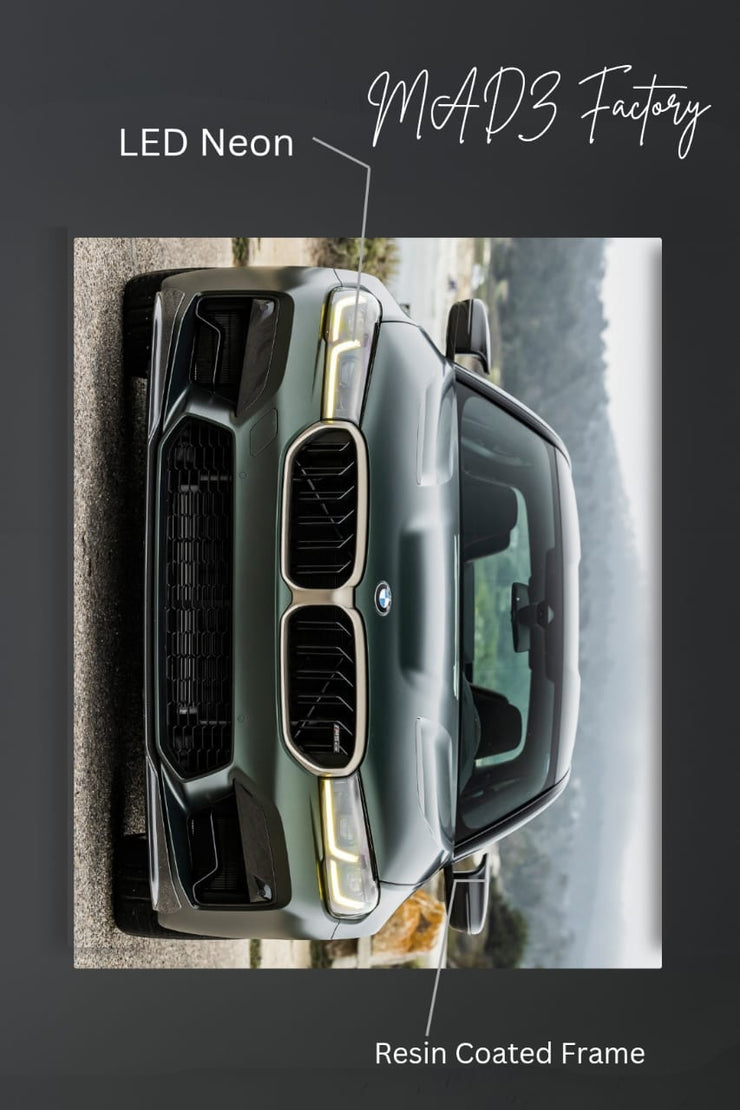BMW M5 Front DRLs Yellow Light | Resin Neon Frame | 4k Premium