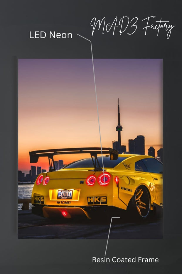 Nissan GTR Tail Red Light  | Resin Neon Frame | 4k Premium