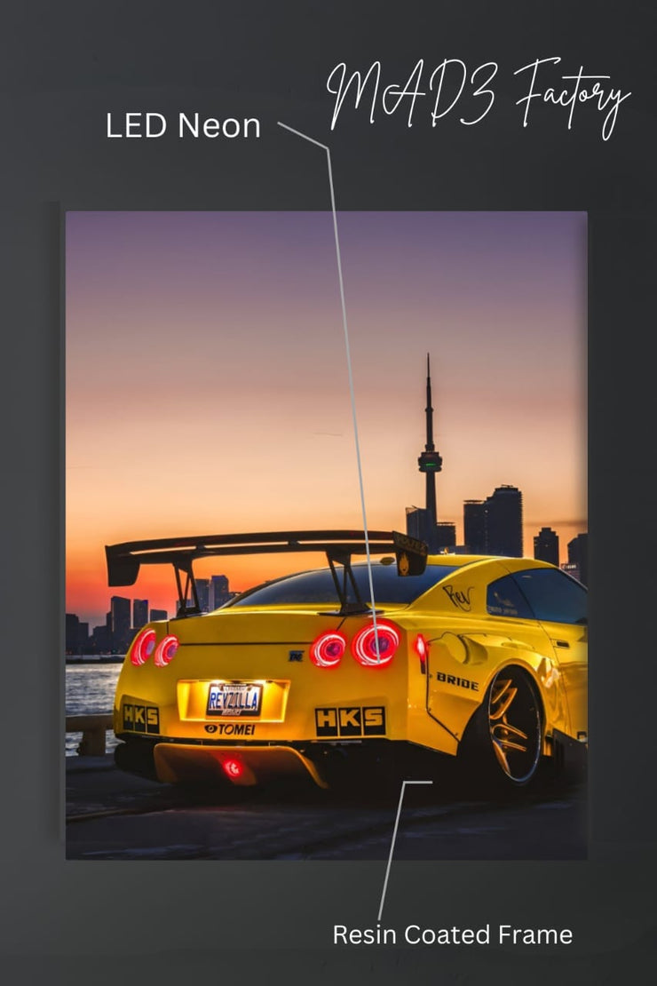 Nissan GTR Tail Red Light  | Resin Neon Frame | 4k Premium
