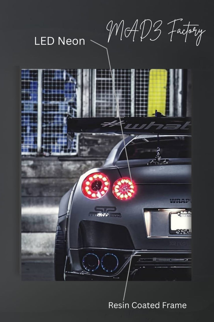 Nissan GTR Tail Red Light | Resin Neon Frame | 4k Premium