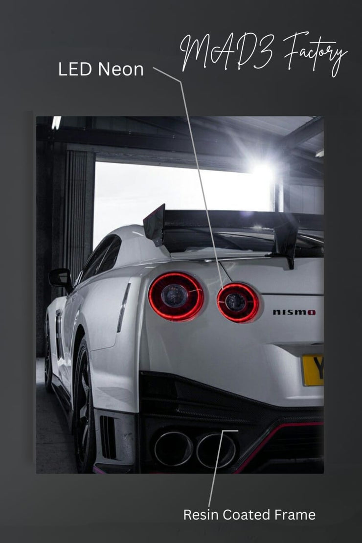 Nissan GTR Back Red Light | Resin Neon Frame | 4k Premium