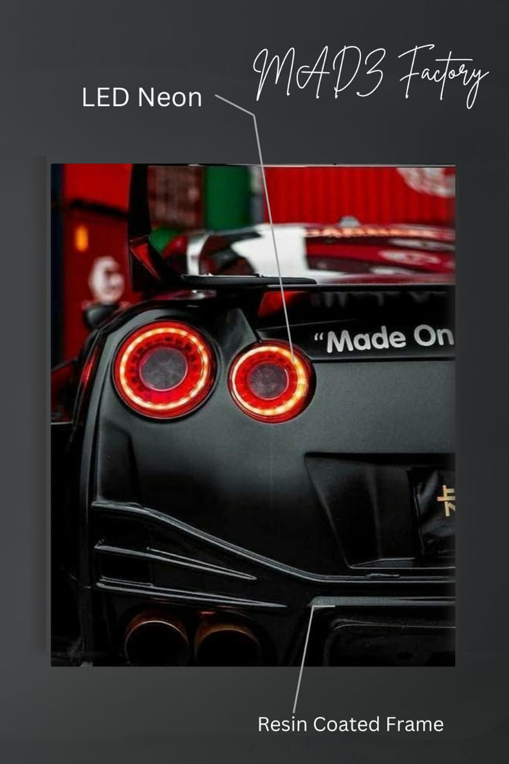 Nissan GTR Tail Red Light | Resin Neon Frame | 4k Premium