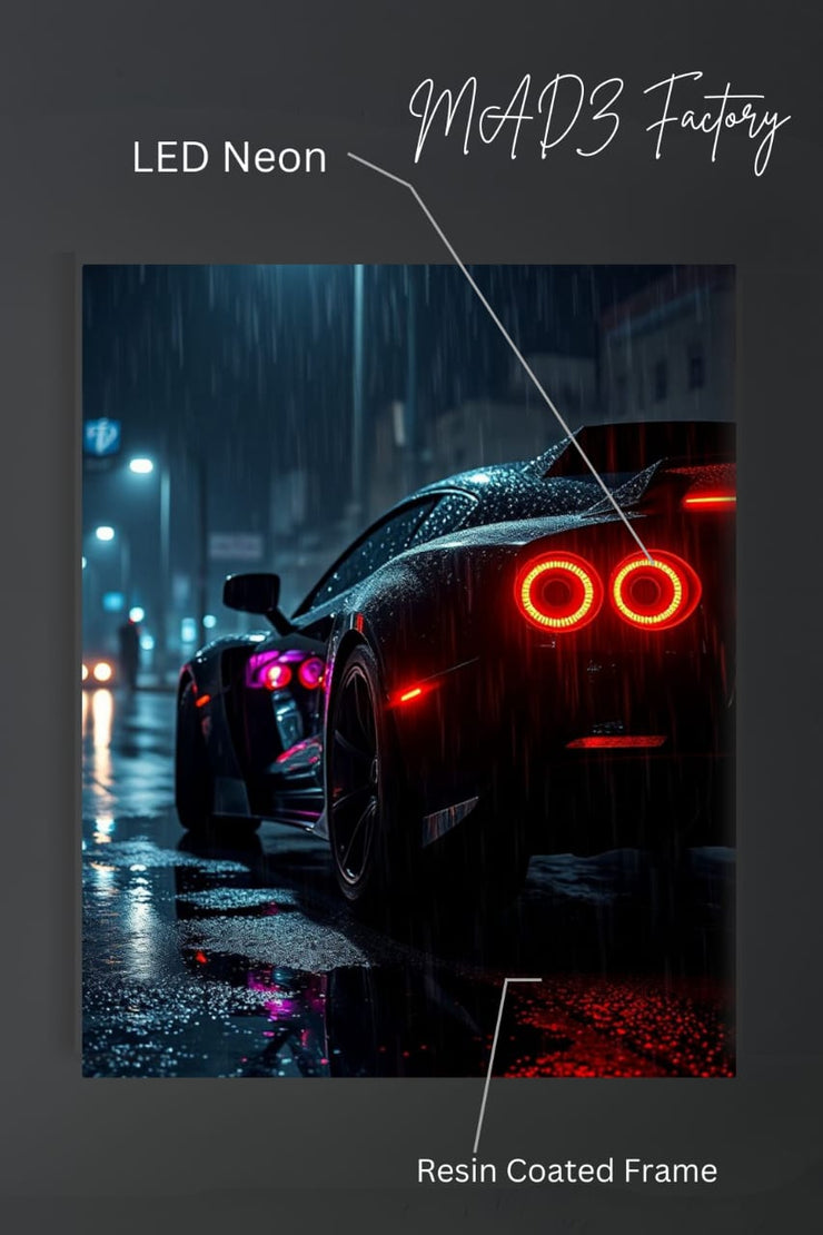 Nissan GTR Tail Red Round Light | Resin Neon Frame | 4k Premium