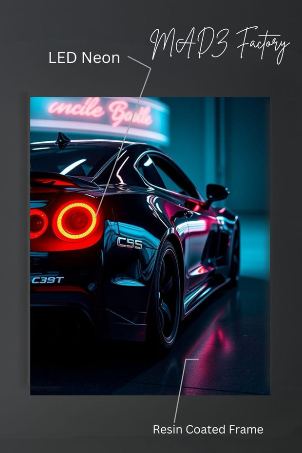 Nissan GTR Tail Red Round Light | Resin Neon Frame | 4k Premium