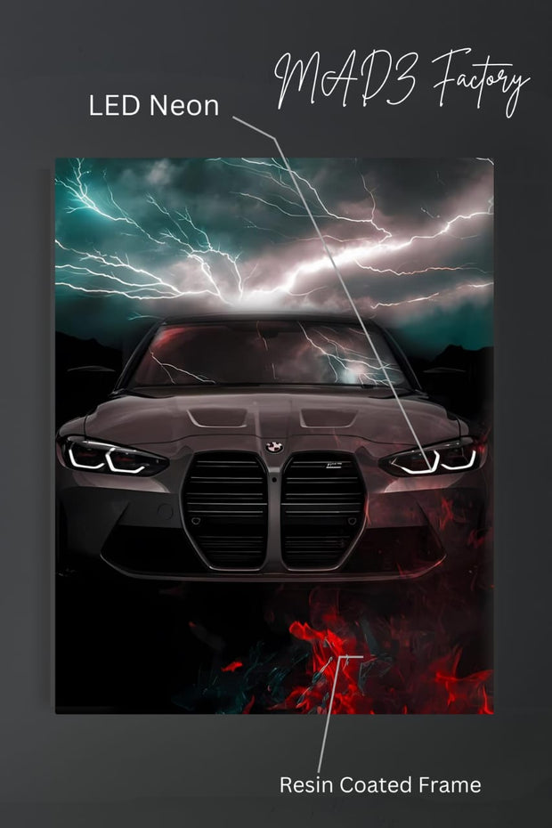 BMW M4 Front DRLs White Light | Resin Neon Frame | 4k Premium