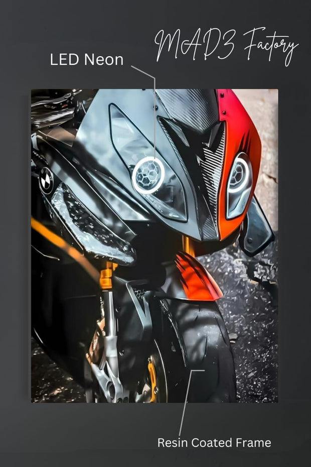 BMW S1000 RR Front DRLs White Light | Resin Neon Frame | 4k Premium