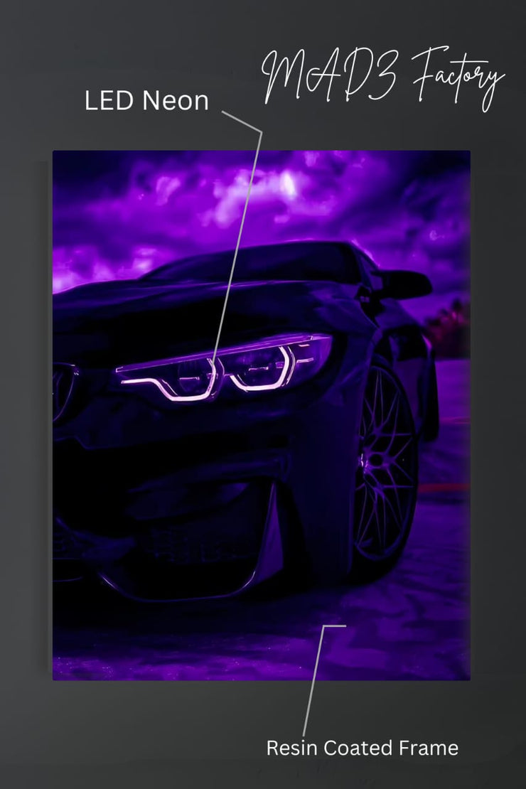 BMW M4 Front DRLs White Light | Resin Neon Frame | 4k Premium