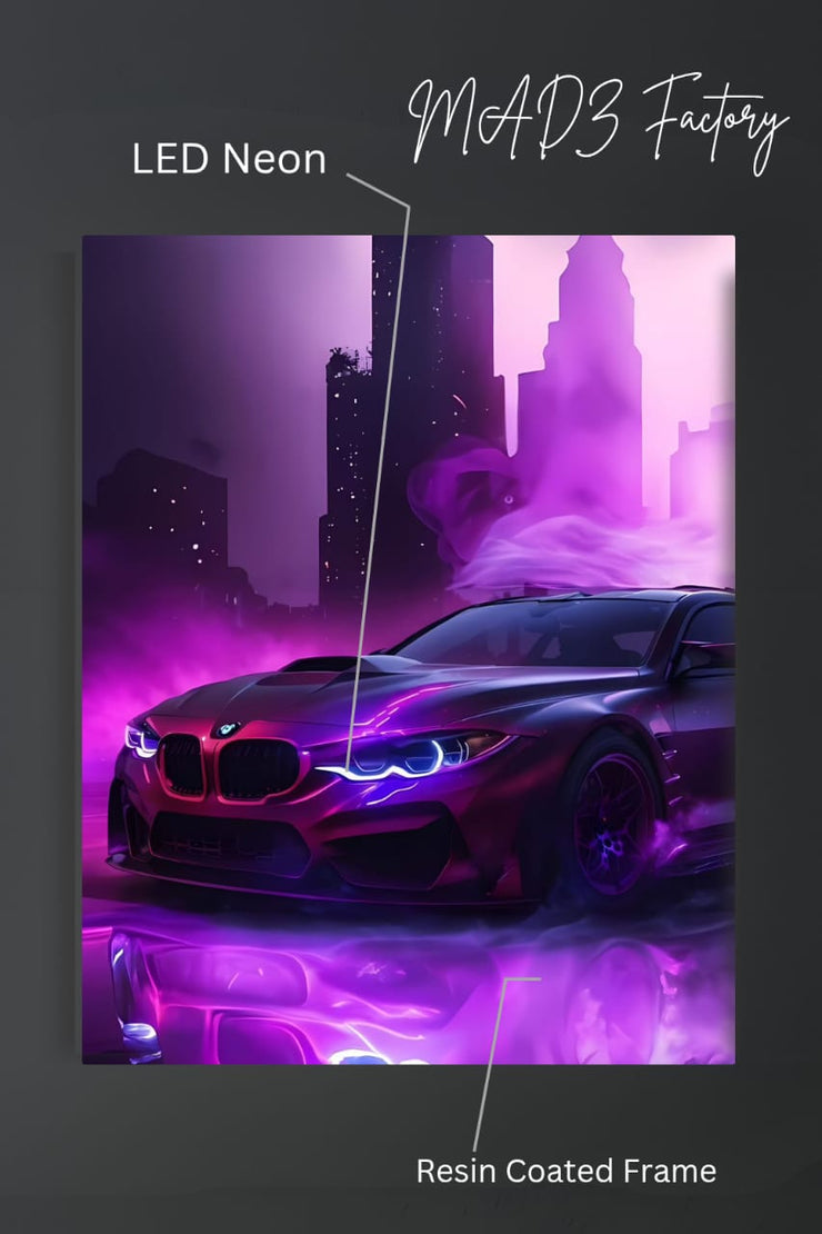 BMW M4 Front DRLs White Light | Resin Neon Frame | 4k Premium