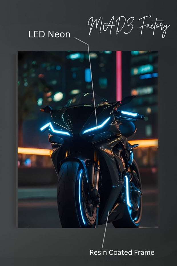 Yamaha YZF-R1 Front DRLs Blue Light | Resin Neon Frame | 4k Premium