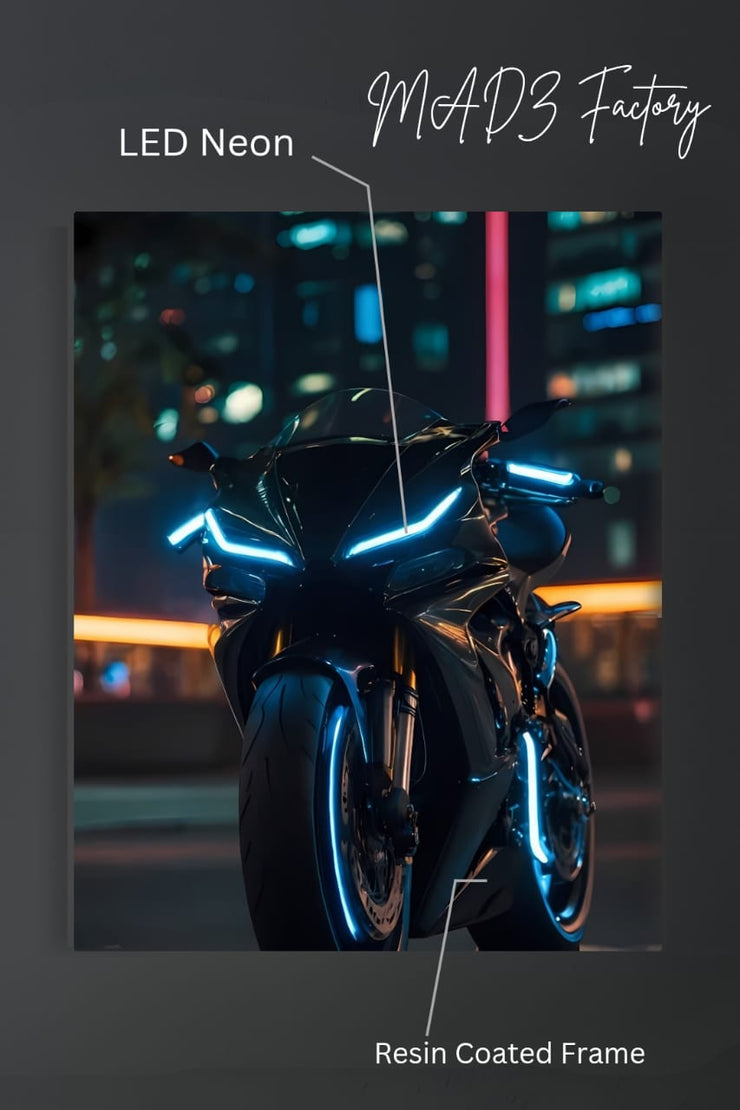 Yamaha YZF-R1 Front DRLs Blue Light | Resin Neon Frame | 4k Premium