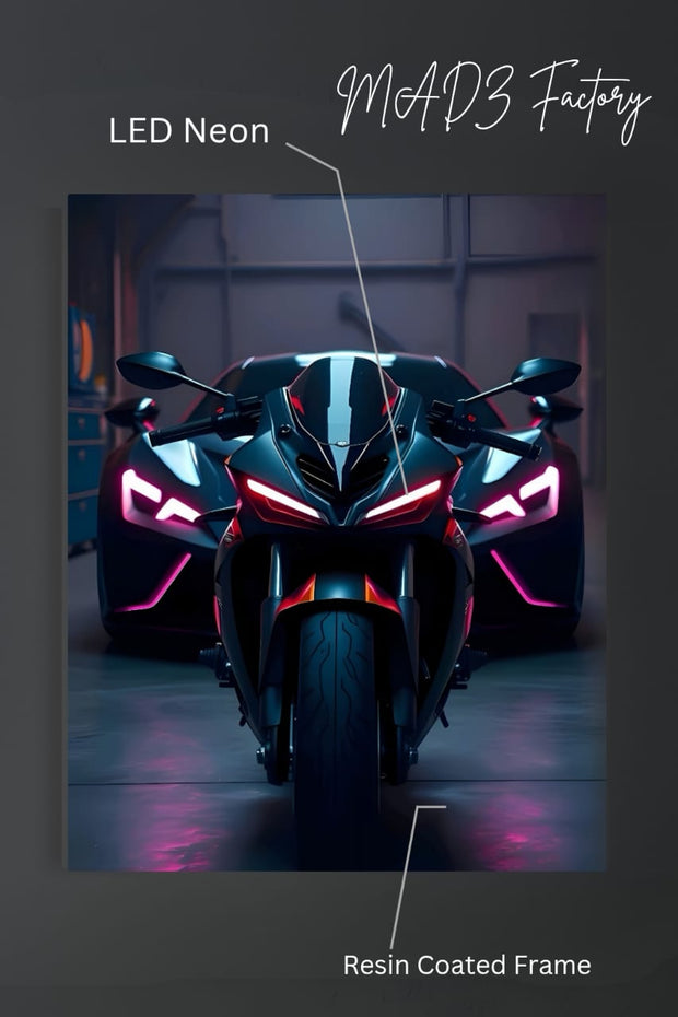 Ducati Panigale Front DRLs Red Light  | Resin Neon Frame | 4k Premium