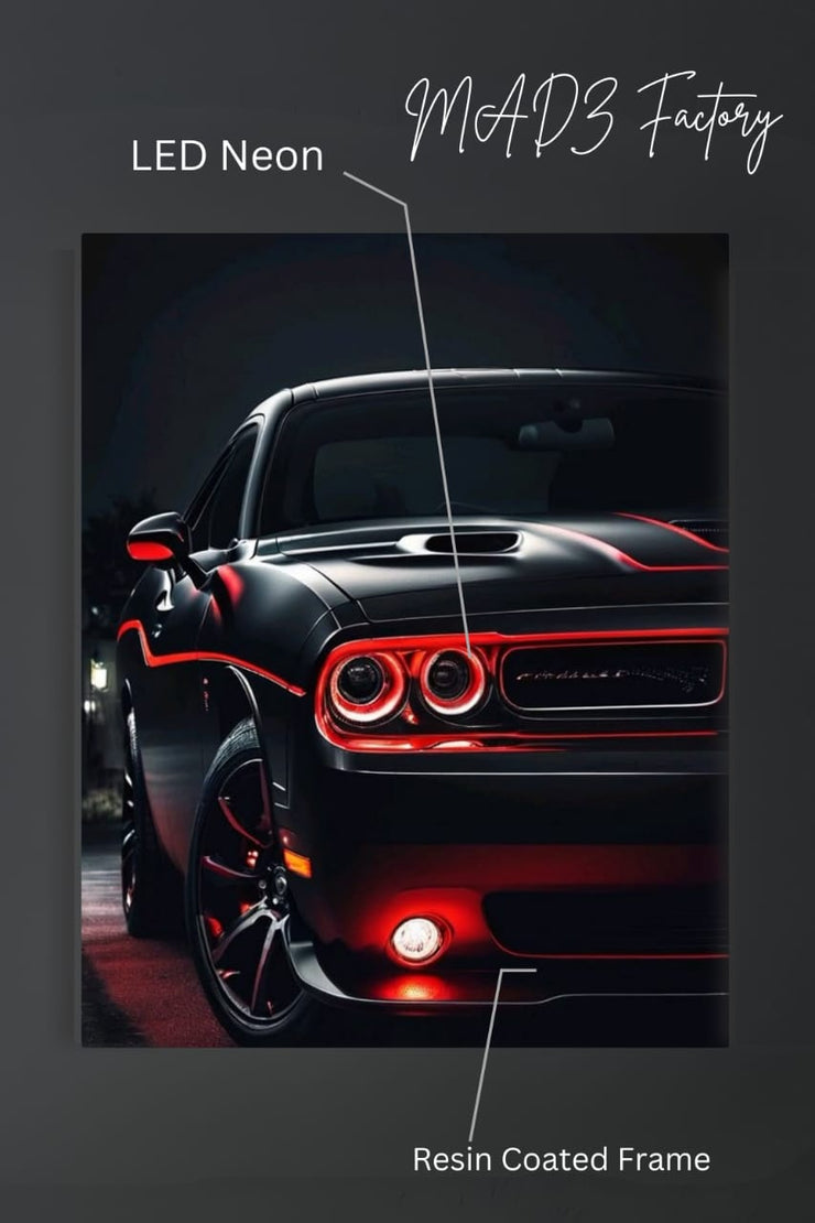 Dodge Charger Red Lights | Resin Neon Frame | 4k Premium