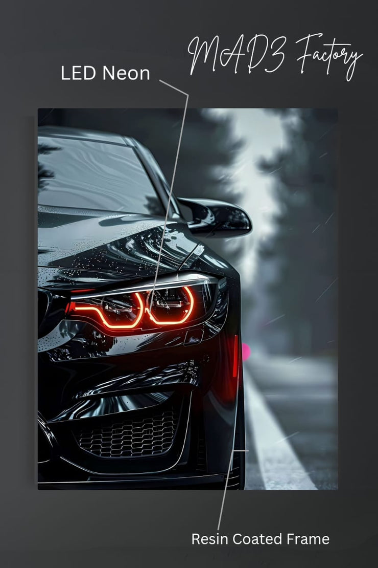 BMW M4 Front DRLs Red Light | Resin Neon Frame | 4k Premium