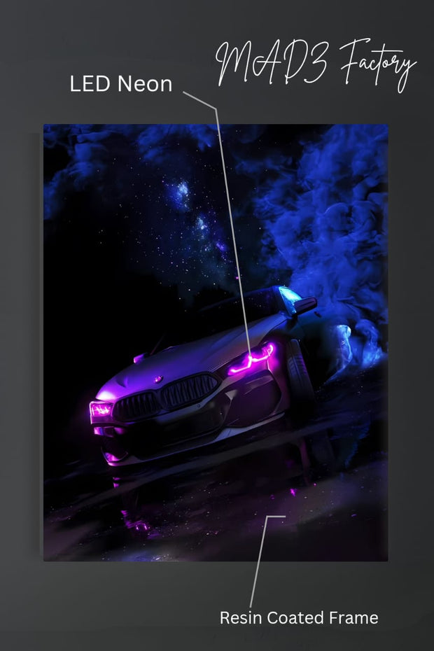 BMW M3 Front DRLs Pink Light | Resin Neon Frame | 4k Premium