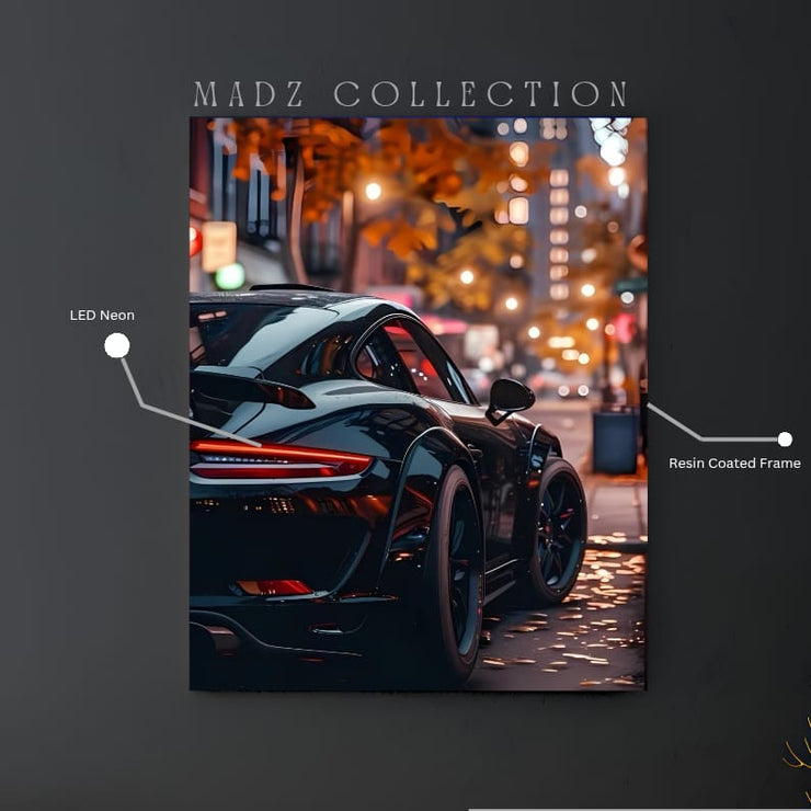 Porsche 911 Tail Red Light | Resin Neon Frame | 4k Premium