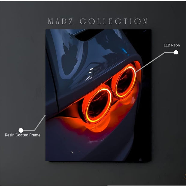 Dodge Challenger Front DRLs Red Light | Resin Neon Frame | 4k Premium