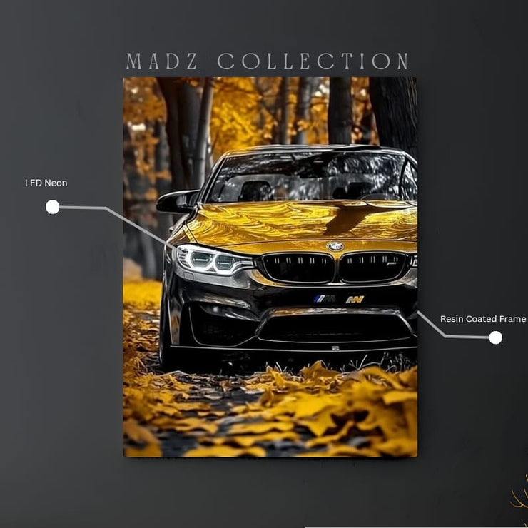 BMW M3 Yellow Front DRLs White Light | Resin Neon Frame | 4k Premium
