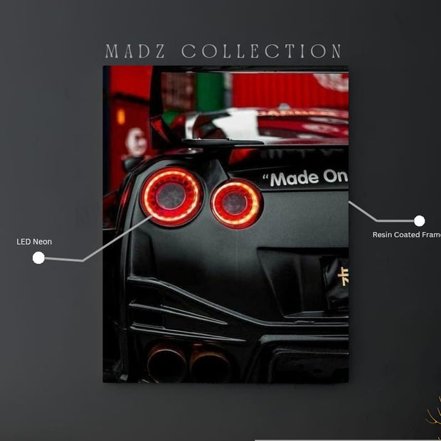 Nissan GTR Tail Red Light | Resin Neon Frame | 4k Premium