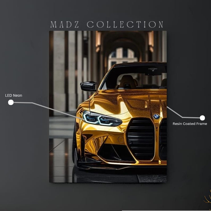 BMW M5 Yellow Front DRLs White Light | Resin Neon Frame | 4k Premium