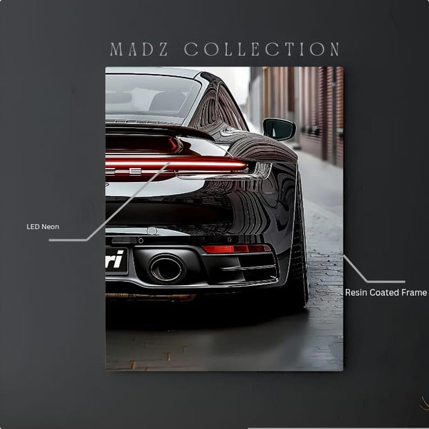 Porsche Gt3 RS Tail Red Light | Resin Neon Frame | 4k Premium