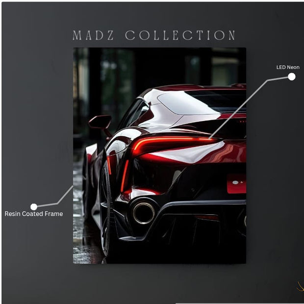 Chevrolet Corvette C7 Tail Red Light | Resin Neon Frame | 4k Premium