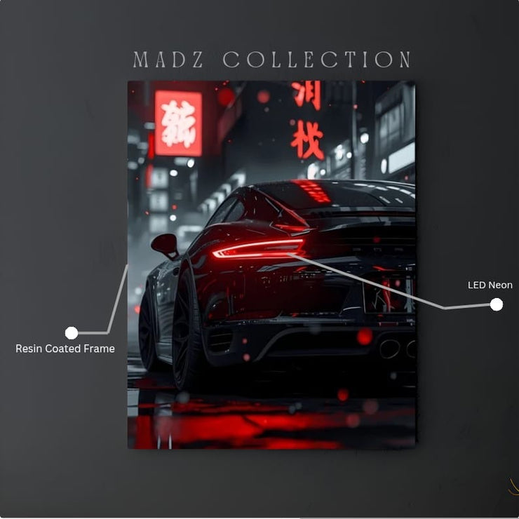 Chevrolet Corvette C7 Tail Red Light | Resin Neon Frame | 4k Premium