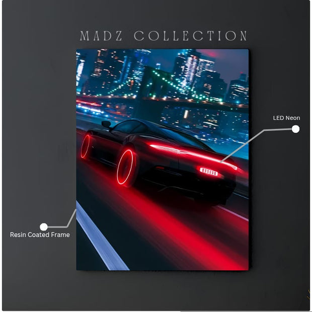 Porsche 911 AI Generated Tail Red Light | Resin Neon Frame | 4k Premium