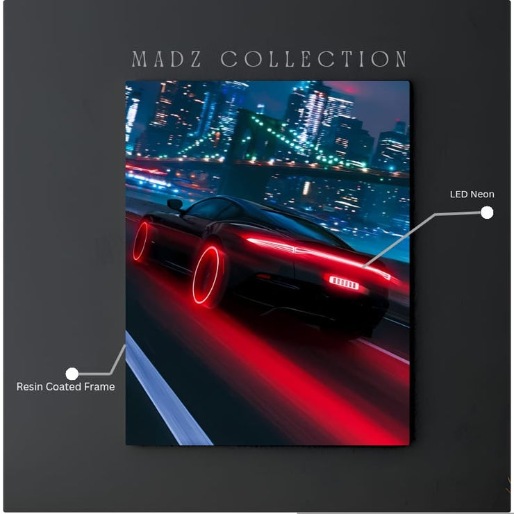 Porsche 911 AI Generated Tail Red Light | Resin Neon Frame | 4k Premium