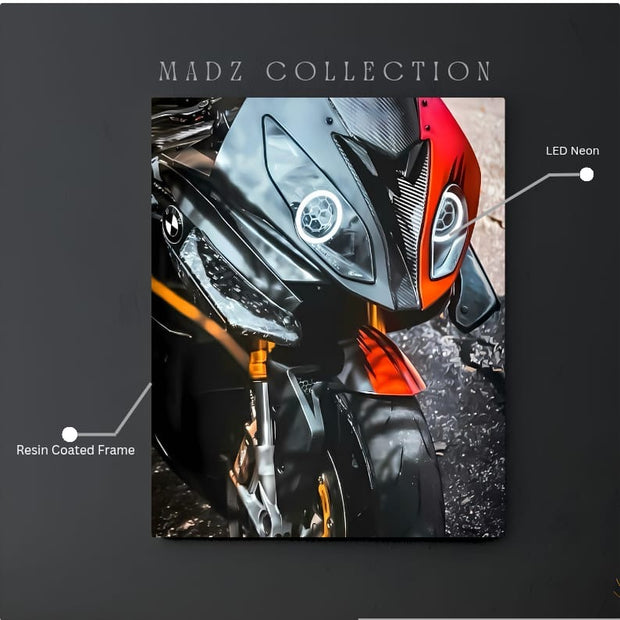 BMW S1000 RR Front DRLs White Light | Resin Neon Frame | 4k Premium
