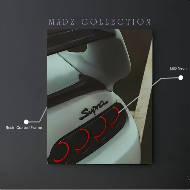 Toyota Supra Back Tail Red Light | Resin Neon Frame | 4k Premium