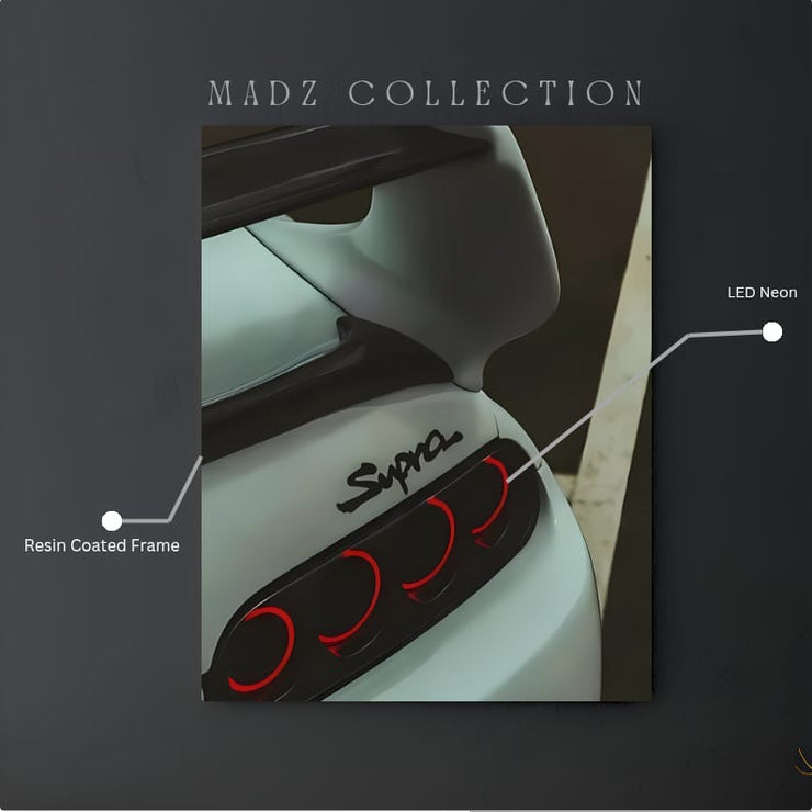 Toyota Supra Back Tail Red Light | Resin Neon Frame | 4k Premium