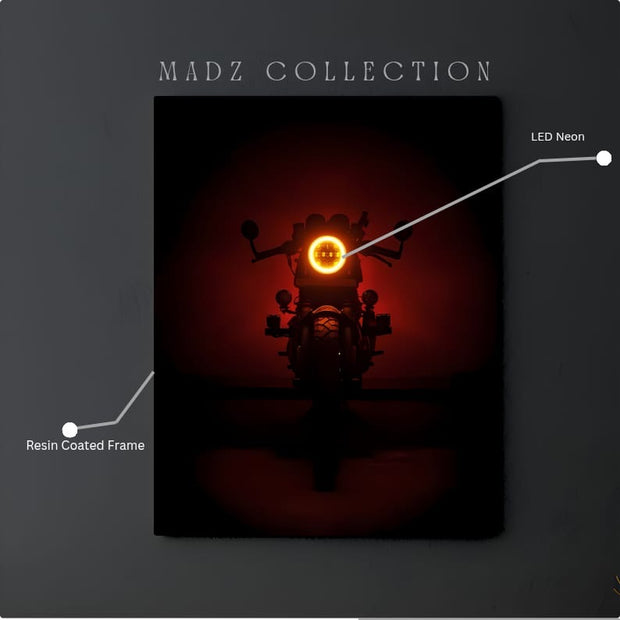 Classic Bike Front DRL Round Warm Light | Resin Neon Frame | 4k Premium