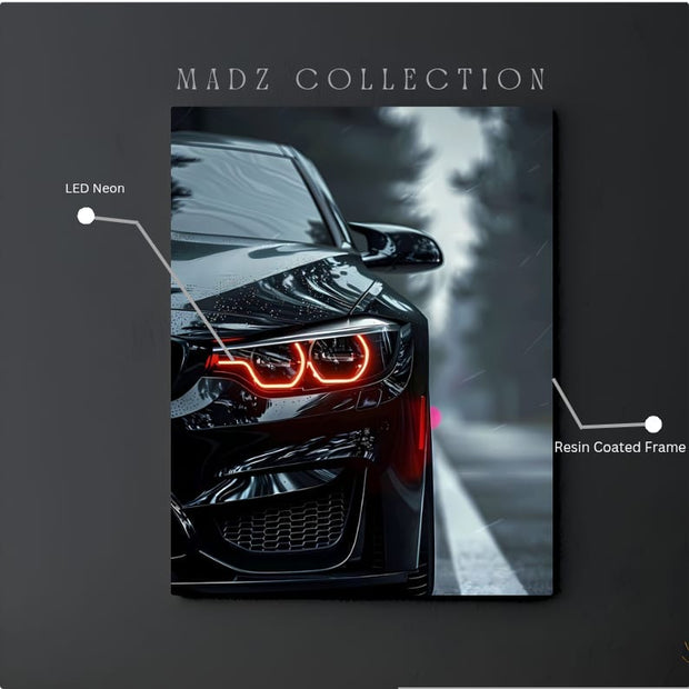 BMW M4 Front DRLs Red Light | Resin Neon Frame | 4k Premium