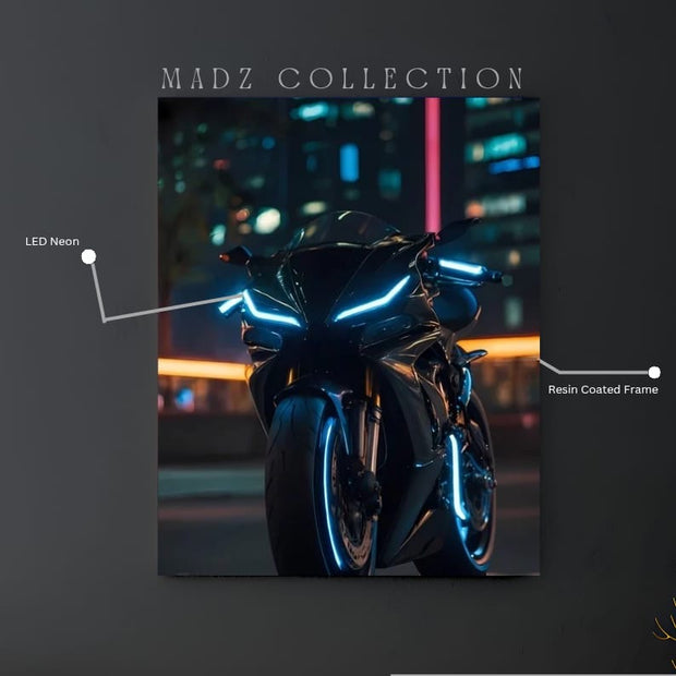 Yamaha YZF-R1 Front DRLs Blue Light | Resin Neon Frame | 4k Premium