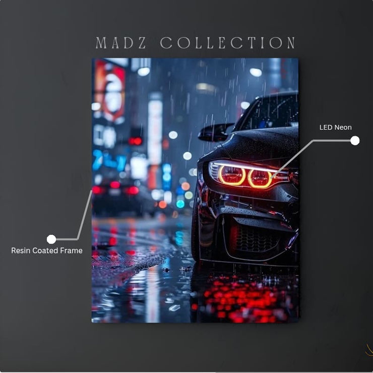 BMW M4 Front DRLs Red Light | Resin Neon Frame | 4k Premium