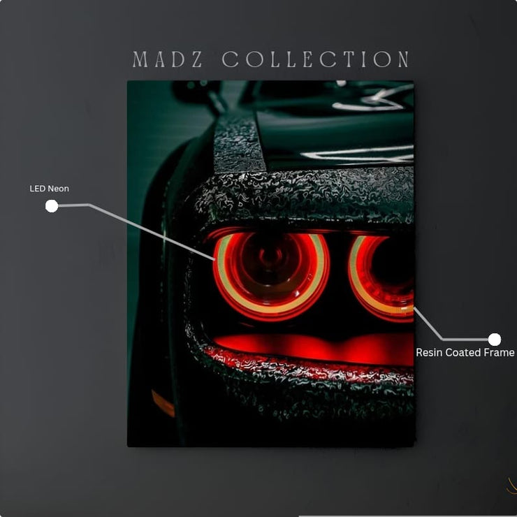 Dodge Challenger Front DRLs Dual Red Light | Resin Neon Frame | 4k Premium