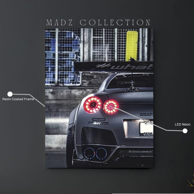 Nissan GTR Tail Red Light | Resin Neon Frame | 4k Premium