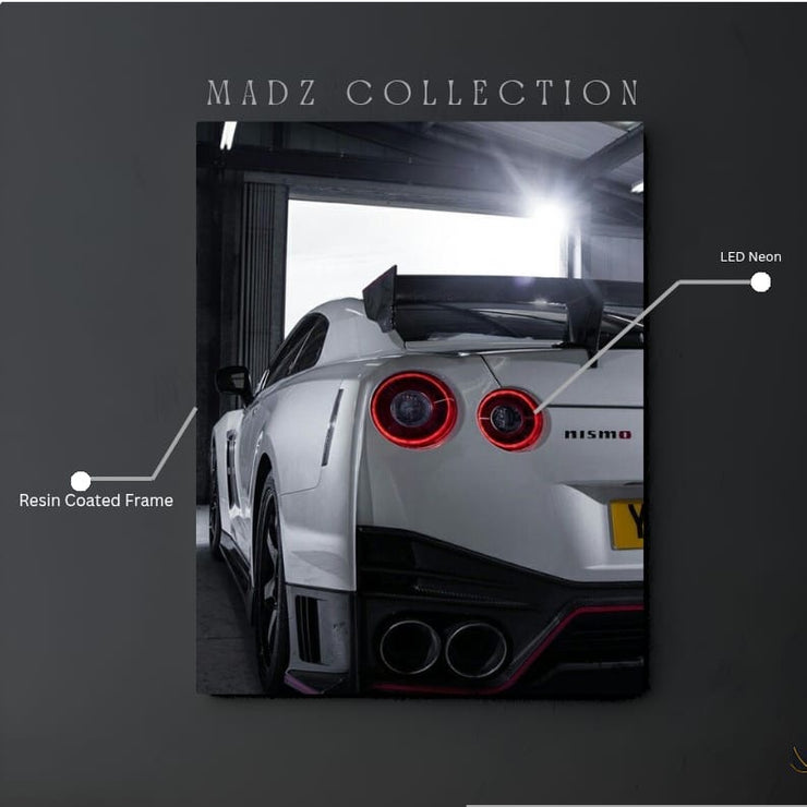 Nissan GTR Back Red Light | Resin Neon Frame | 4k Premium